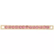 Entrepieza 30x2 mm con strass - Dorado - Rosa x1