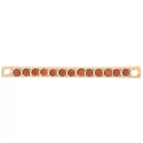 Entrepieza 30x2 mm con strass - Dorado - Coñac x1
