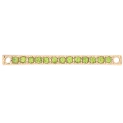Entrepieza 30x2 mm con strass - Dorado - Verde claro x1