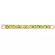 Entrepieza 30x2 mm con strass - Dorado - Verde claro x1