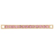 Entrepieza 30x2 mm con strass - Dorado - Rosa claro x1