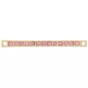 Entrepieza 30x2 mm con strass - Dorado - Rosa claro x1