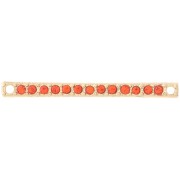 Entrepieza 30x2 mm con strass - Dorado - Naranja x1