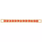 Entrepieza 30x2 mm con strass - Dorado - Naranja x1