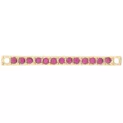 Entrepieza 30x2 mm con strass - Dorado - Fucsia x1