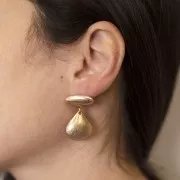 Colgante gota 21x19 mm - Dorado vintage x1