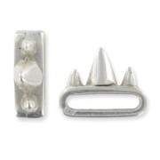 Cuenta pasante spike 6x17 mm plateado envejecido x1|raw }}