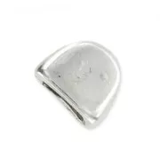 Terminal redondeado para cordón 5 mm plateado envejecido x1