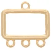 Colgante candelabro gota calado rectángulo 16x17 mm 3 anillos - Dorado x1