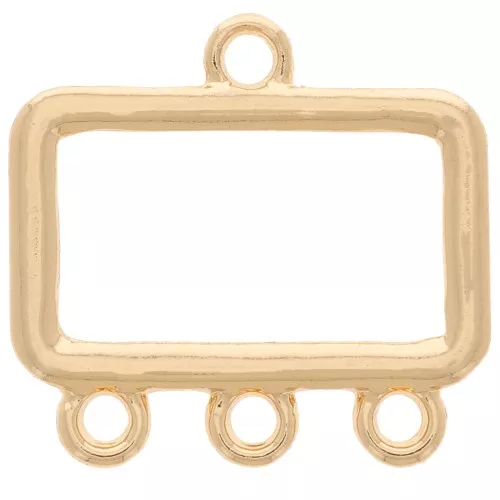 Colgante candelabro gota calado rectángulo 16x17 mm 3 anillos - Dorado x1