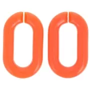 Eslabón acrílico oval 39x23 mm - Naranja x1