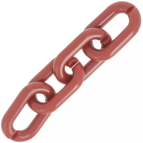 Eslabón acrílico oval 39x23 mm - Ladrillo oscuro x1