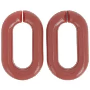 Eslabón acrílico oval 39x23 mm - Ladrillo oscuro x1