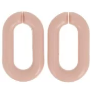 Eslabón acrílico oval 39x23 mm - Nude x1