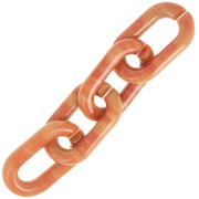 Eslabón acrílico oval 39x23 mm - Mármol terracota x1