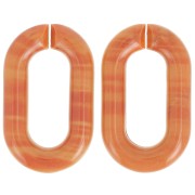 Eslabón acrílico oval 39x23 mm - Mármol terracota x1