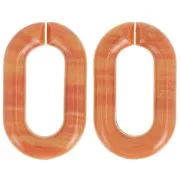 Eslabón acrílico oval 39x23 mm - Mármol terracota x1