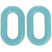 Eslabón acrílico oval 39x23 mm - Azul laguna x1