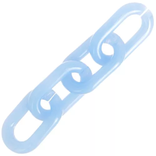 Eslabón acrílico oval 39x23 mm - Azul cielo jaspeado - Blanco x1
