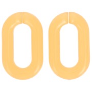 Eslabón acrílico transparente ovalado 39x23 mm - Naranja claro x1