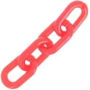 Eslabón acrílico transparente ovalado 39x23 mm - Rojo x1