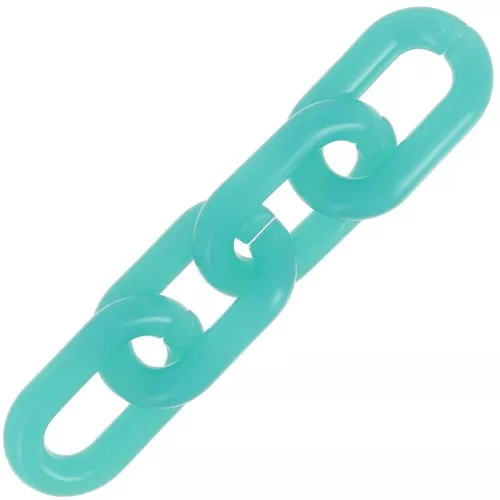 Eslabón acrílico transparente ovalado 39x23 mm - Azul turquesa x1