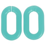 Eslabón acrílico transparente ovalado 39x23 mm - Azul turquesa x1