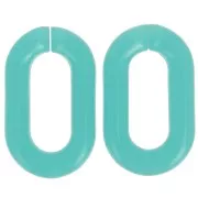 Eslabón acrílico transparente ovalado 39x23 mm - Azul turquesa x1