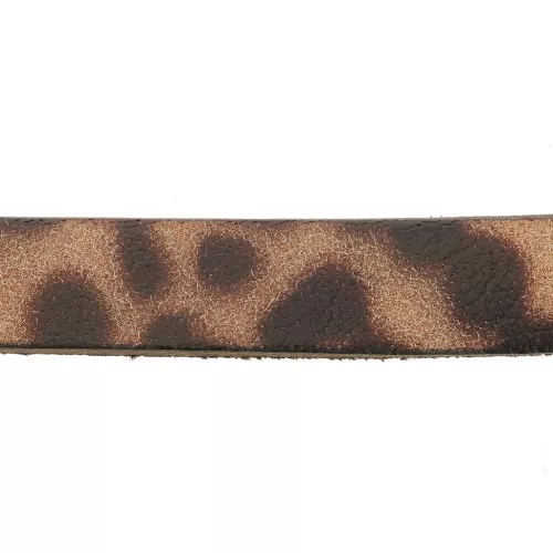 Cordón plano cuero 10 mm Leopardo x30cm