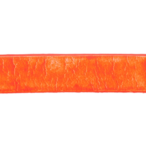 Cordón plano cuero 10 mm Naranja Flúor x30cm