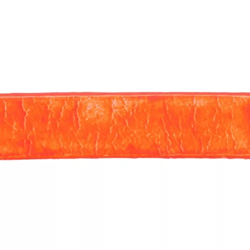 Cordón plano cuero 10 mm Naranja Flúor x30cm