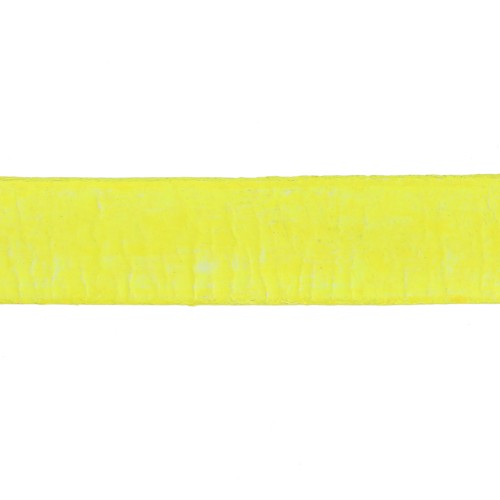 Cordón plano cuero 10 mm Amarillo Flúor x30cm