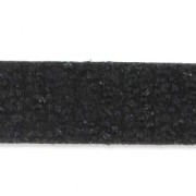Cordón plano cuero texturado 10 mm Negro x30cm