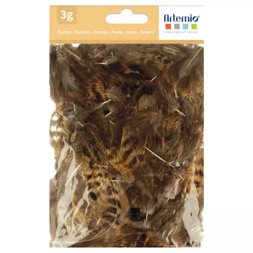 Plumas de tigre de 3 a 6 cm para bisutería y decoración - Natural x3gr
