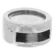 Cuenta pasante redonda para decorar para cordón 10mm plateado antig. x