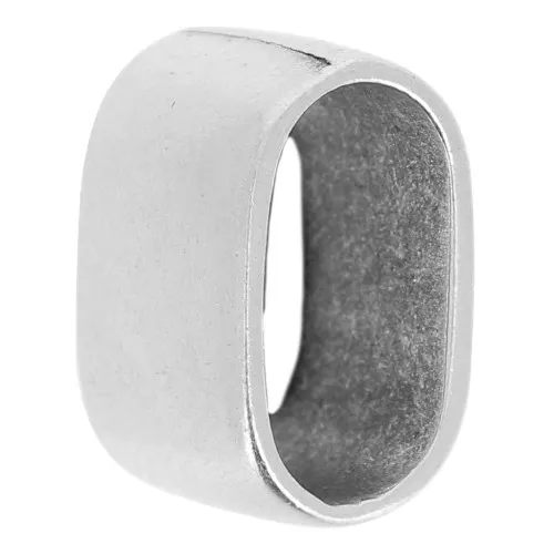 Cuenta pasante 7.5x12mm para cordón 5mm plateado antiguo x1