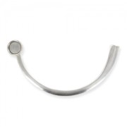 Media gargantilla 13,5 cm soporte cabuchón  para cordón plateado envej