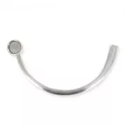 Media gargantilla 13,5 cm soporte cabuchón para cordón plateado envej