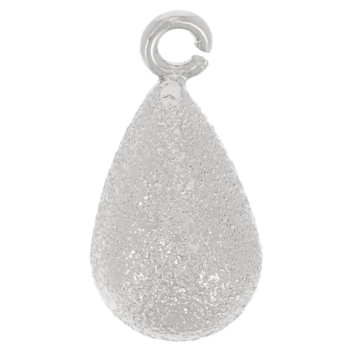 14x7 mm diamante gota encanto con anillo abierto - Rodio x1