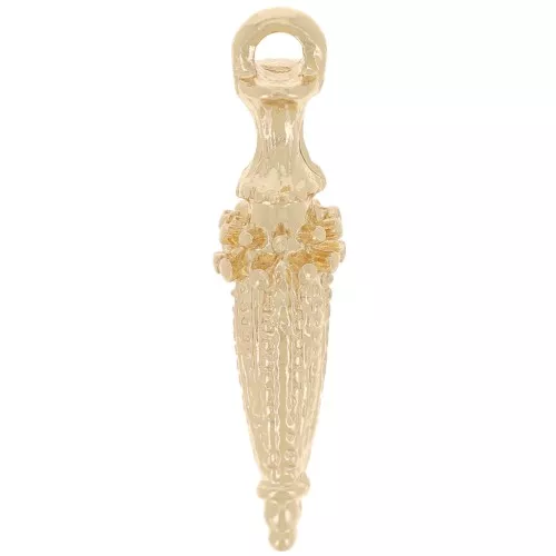 Colgante punta de péndulo étnico 24x6 mm - Oro x1