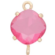 Entrepieza de cristal facetado en forma de diamante 16x11 mm - Dorado - Frambuesa x1|raw }}