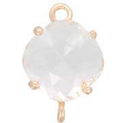 Entrepieza de cristal facetado en forma de diamante 16x11 mm - Dorado - Cristal x1|raw }}