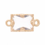 Entrepieza rectangular de cristal facetado 12x6 mm - Dorado - Cristal x1|raw }}