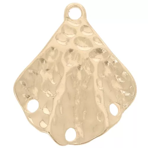 Colgante araña efecto plisado martillado 21x18 mm con 3 agujeros - Dorado x1