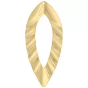 Colgante de hoja hueca con efecto plisado 47x21 mm - Dorado con oro fino x1