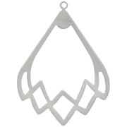 Colgante gota hueca 30x22 mm - Rodio x1|raw }}