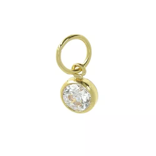 Colgantes Anillo perpendicular de 4,5 mm Óxido de circonio Gold filled (laminado de oro)x10