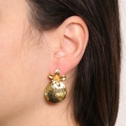 Colgante redondo texturado 20 mm - Dorado x1