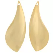 Colgantes de gota 38x14,5 mm - Izquierda y Derecha - Dorado con oro fino x2