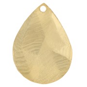 Colgante gota texturizada 18x13 mm - Dorado con oro fino x1|raw }}